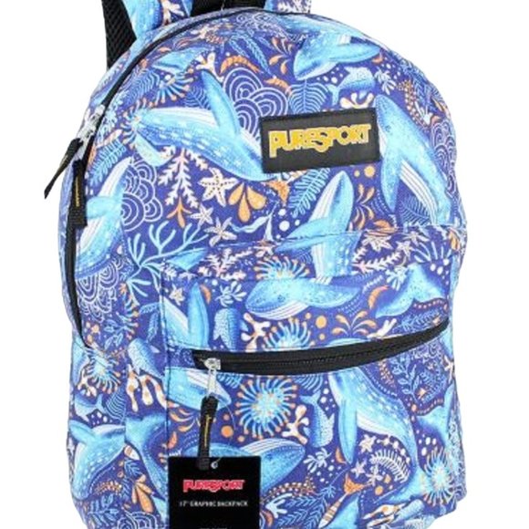 PureSport 17" Graphic Kids Backpack Multi A - 102-17D Retail $39.95 - Picture 1 of 2